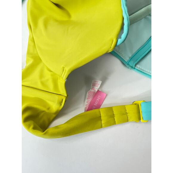 Victoria's Secret Neon Color Block Bikini Top Size 34A - Picture 3 of 5